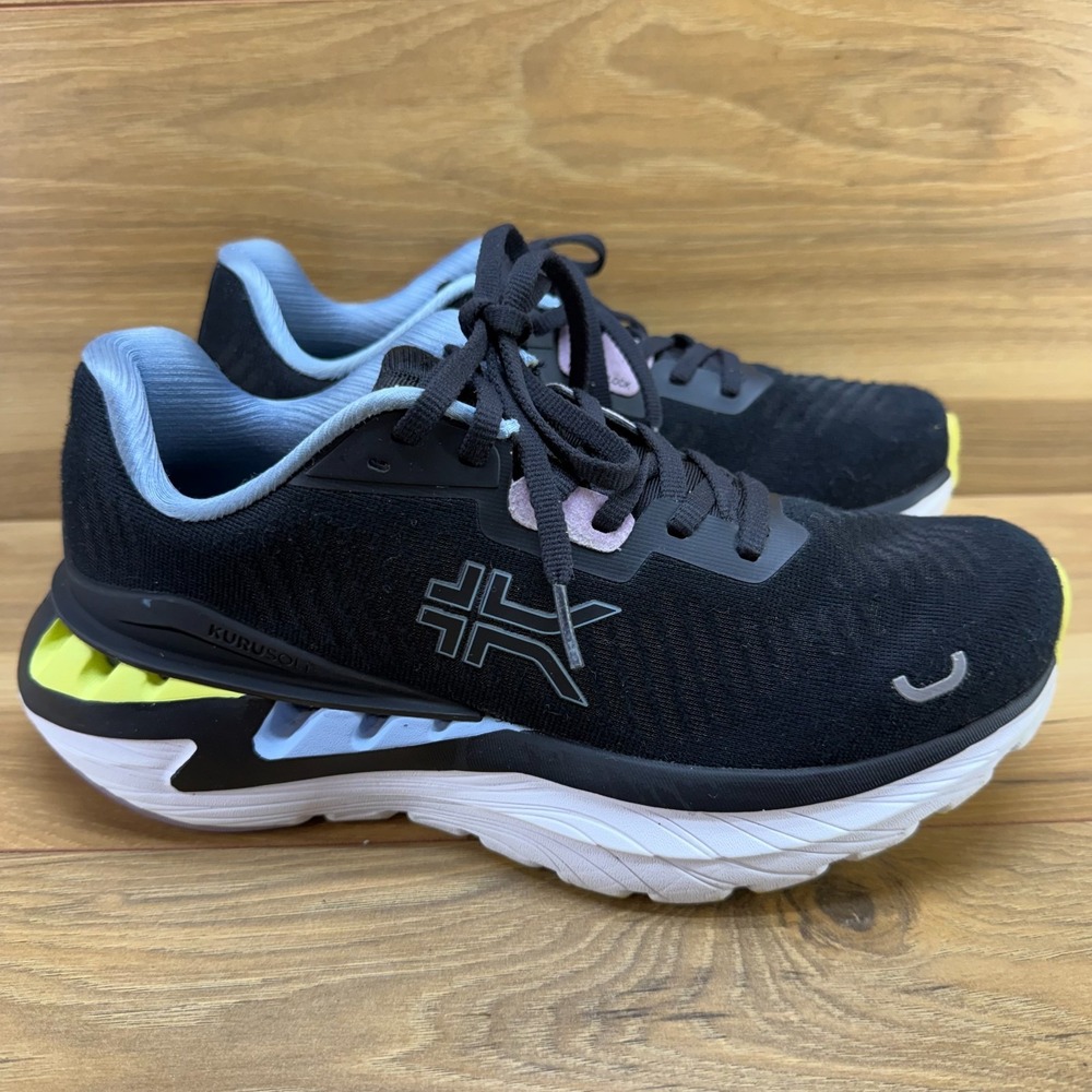 KURU Triple Max Ion Running Shoes Womens 8.5 Jet Black Multi Walking FLAW